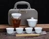 Minimalist Suet Jade White Porcelain Kung Fu Tea Set