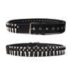 Rivet Belt Black Spice Girl Punk Unisex Personality Male Female Pentagram Bullet Rivet Buckle Jeans Belt