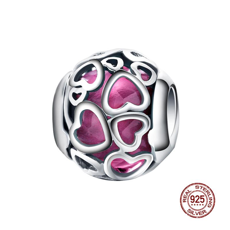 Red Ladybug Lucky Clover Charm Beads 925 Silver Pendant for 3mm Bracelet DIY Jewelry Gifts for Women
