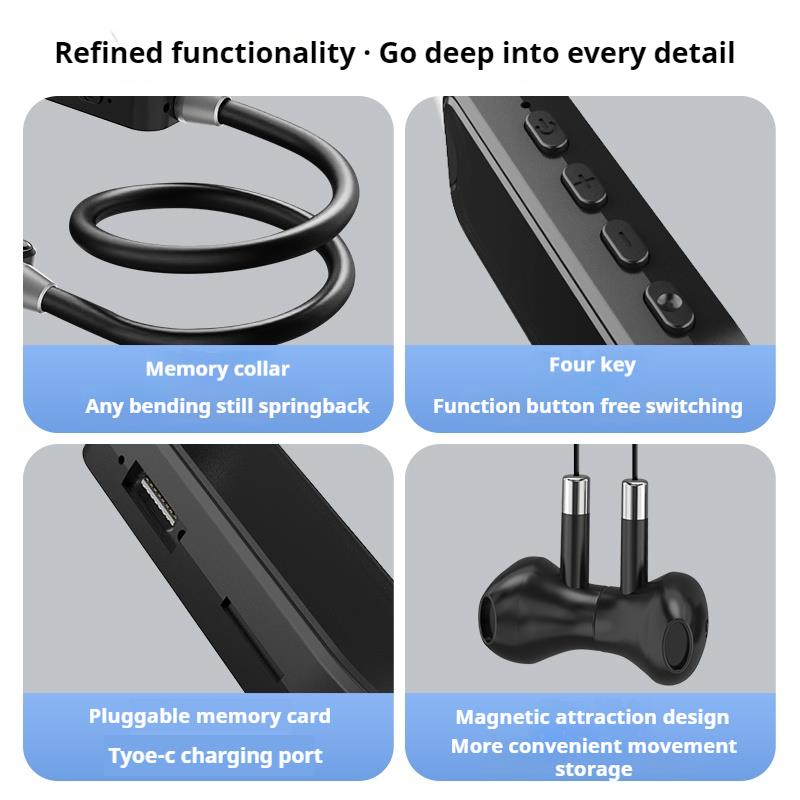LED Long battery Life Wireless Bluetooth Magnetic Headphones HiFi Sound Neckband Earphones Sports Gamer Headsets Noise Reduction
