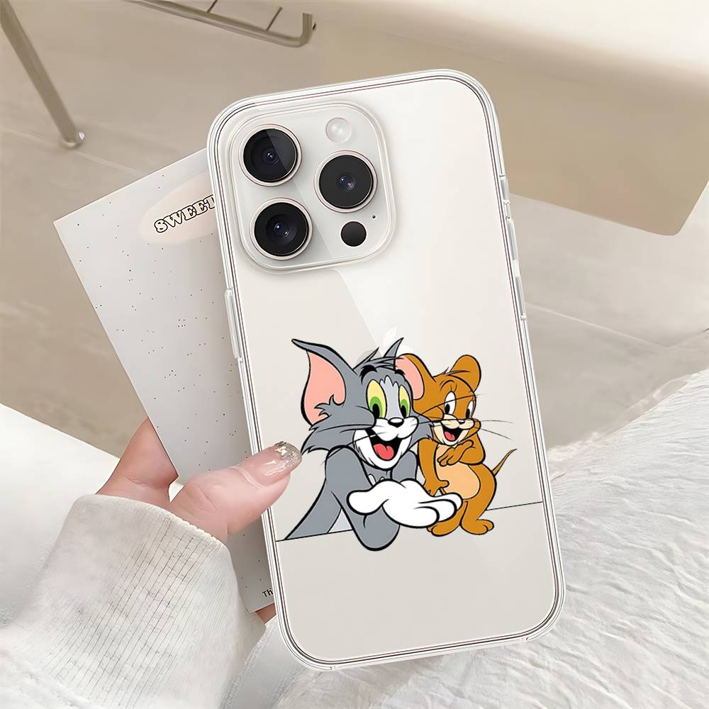 Cute Jerry And Tom-S Phone Case For IPhone 17 16 15 14 Plus 13 12 11 Pro Max Phone Back Cover Transparent Shockproof Cover