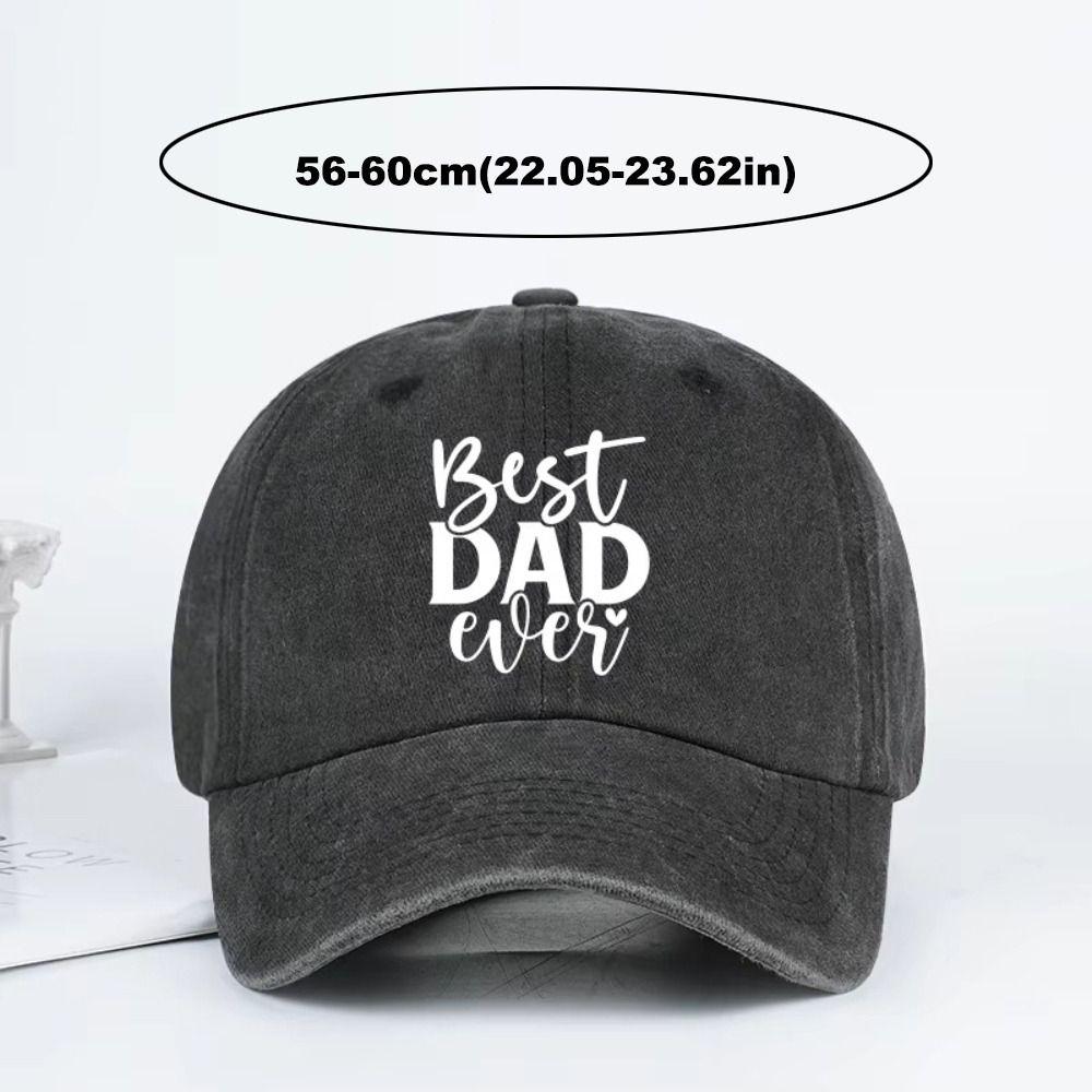 Casual Washed Cotton Best Dad Ever Hats Curved Brim Adjustable Letter Printed Baseball Caps Hip-hop Distressed Sun Hat Gift