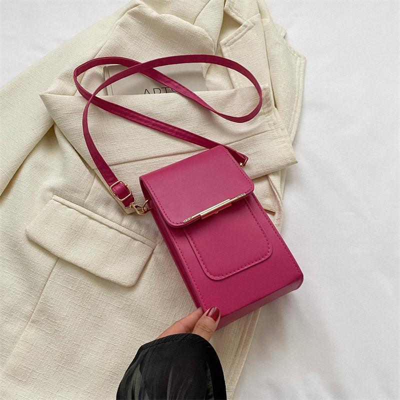 Elegant Small Square Bag Versatile Pu Leather Phone Bag For Everyday Use роза розовый