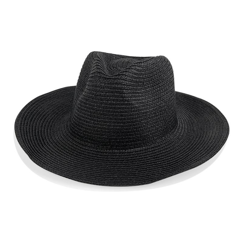 Classic Panama Curled Straw Hat Travel Sunscreen Straw Hat Men and Women Outdoor Breathable Beach Sun Hat