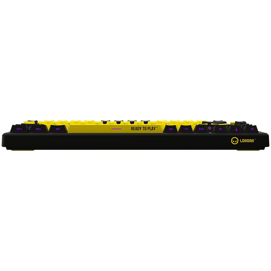 LORGAR Wireless Gaming Keyboard, Pro, 75% Mechanical, Black and Yellow, EN Layout