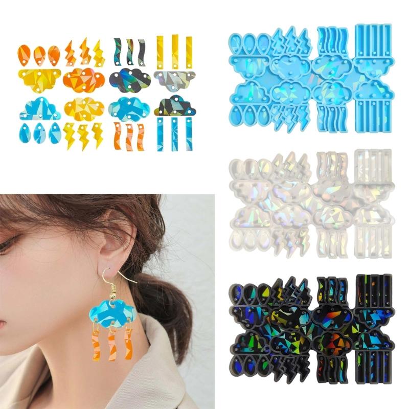 Portable Silicone Mold DIY Earrings Casting Molds Cloud Lightnings Shapes Jewelry Making Moulds for DIY Enthusiasts