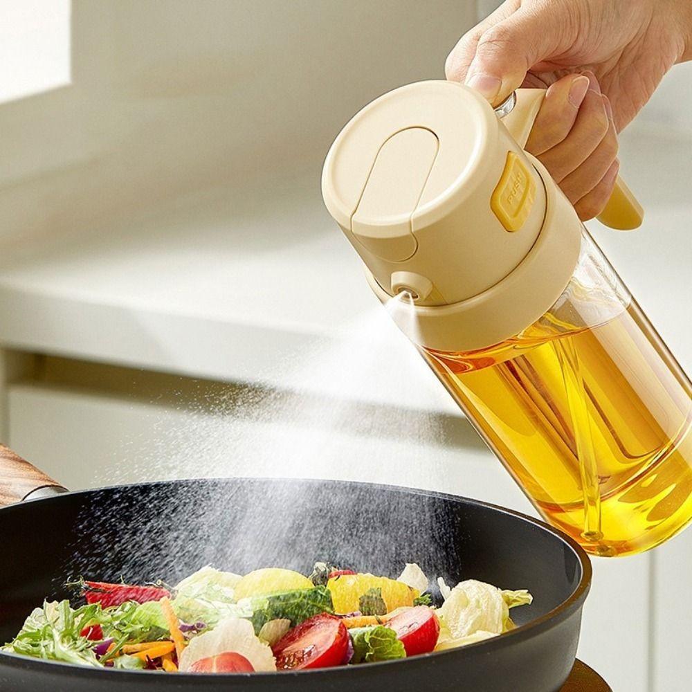 500 ML Oil Dispenser Glass Cooking Spray Bottle Multi-functional 2 in 1 Oil Sprayer  Salad