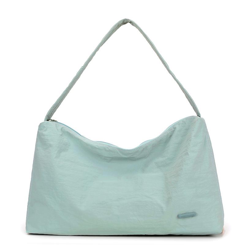 תיק כתף לנשים עם שרוך קשירה מתחת לזרוע, תיק דמפלינג פשוט עצלני בצבע אחיד לנסיעות לעבודה