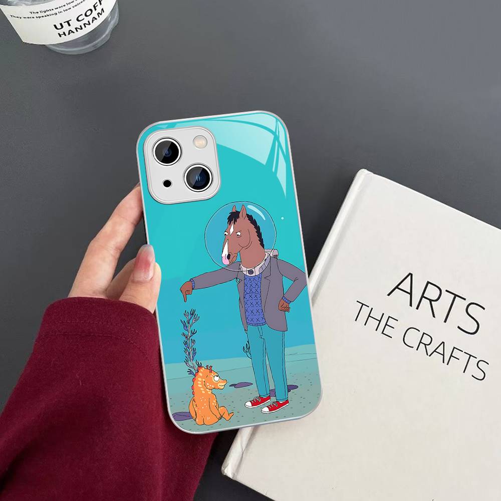 Cartoon B-BoJack Horseman For IPhone 14 13 12 Mini 11 Pro XS Max X XR 14 Plus Tempered Glass Cover