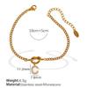 Gold Plated Letter Knot Charm Bracelet Women 26 Alphabet Initials Titanium Steel Luxury Minimalist Jewelry