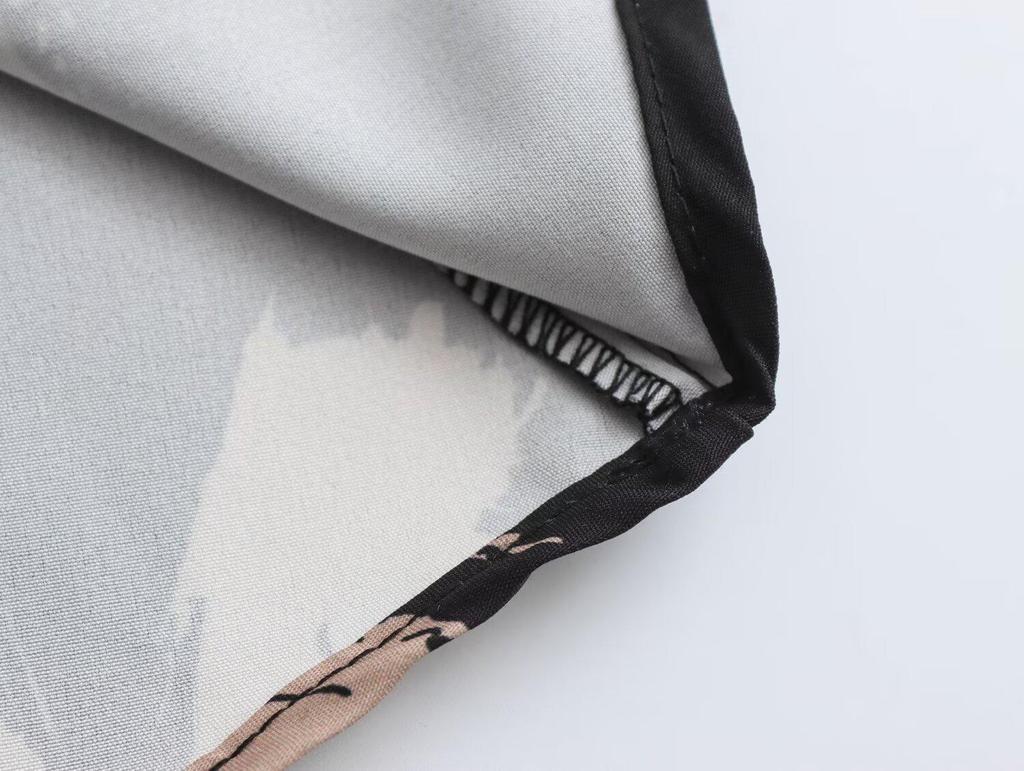 2025 Spring Women's European & American Style Print Waist Dress