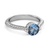 London Blue Topaz Pave Split Band Ring - 925 Sterling Silver