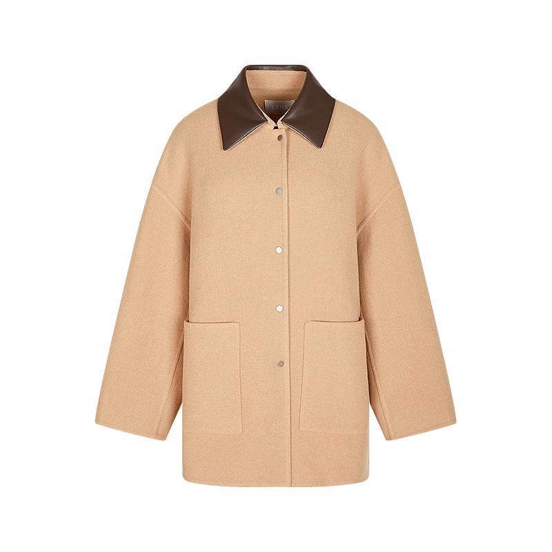 LESS 2025 Spring Loose Lapel Denim Jacket