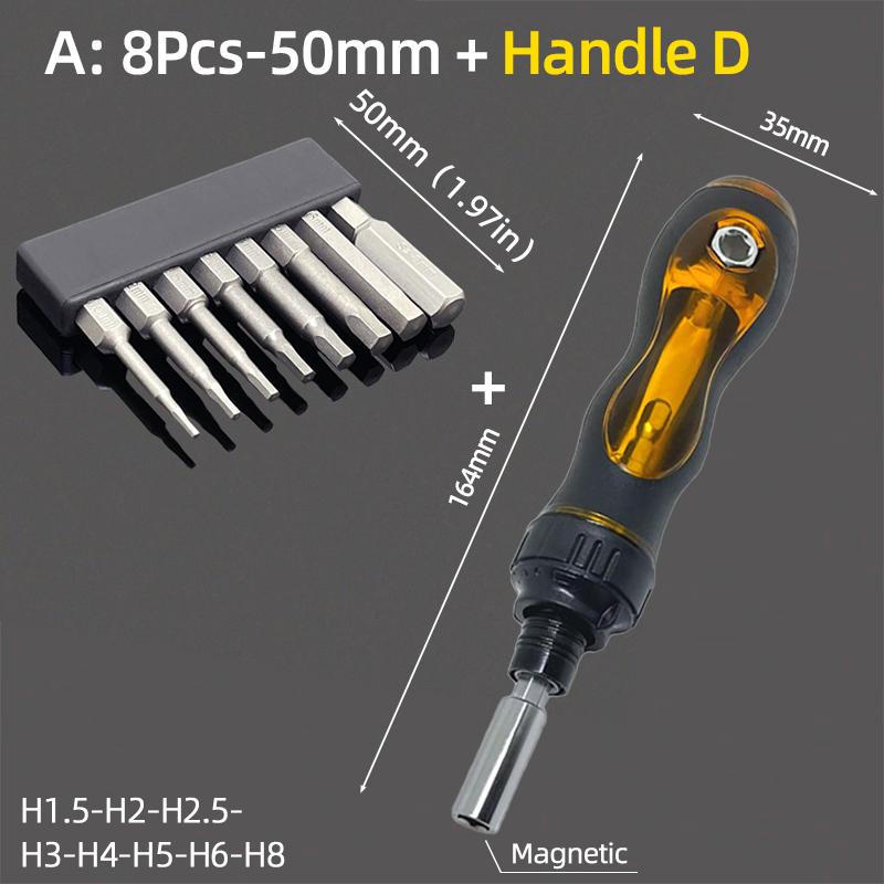 Sechskant Schraubendreher Bit Set Metrisch 50mm Magnetische Spitze 6,35mm Sechskantschaft Schraubendreher Bohrer Ratsche Handwerkzeuge Zubehör