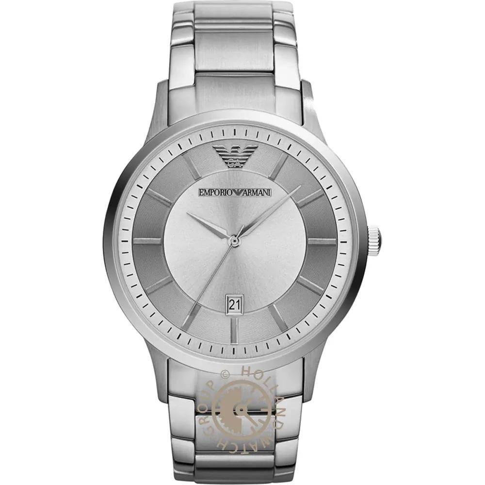 Emporio Armani Renato Silver Metal Men s Quartz AR2478 Watch серебряный