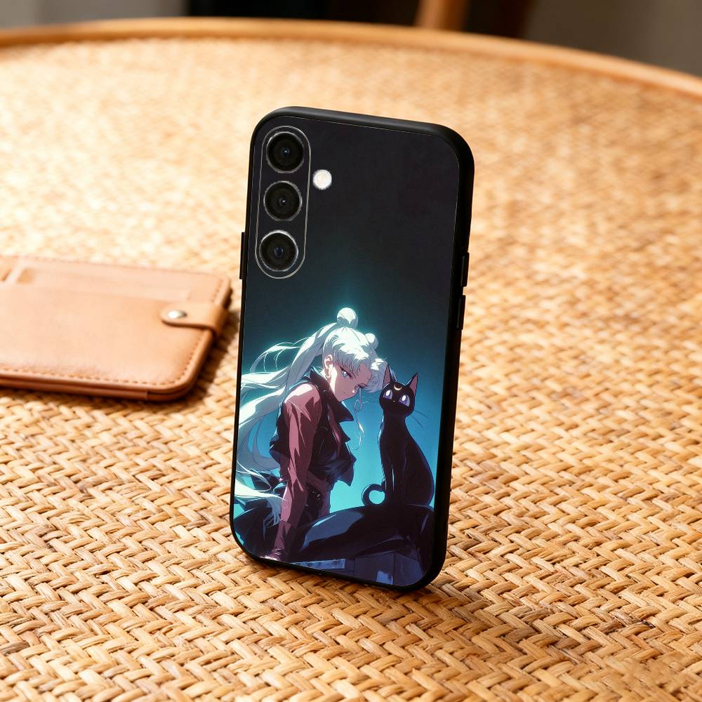 S-Sailor-M-Moon Anime  Phone Case For Samsung  A73,A21s,A22,A31,A32,A52,A53,A71,A80,Soft Black Shell