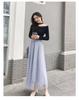 2023 Spring/Summer High-Waist Mesh Pleated Midi Skirt