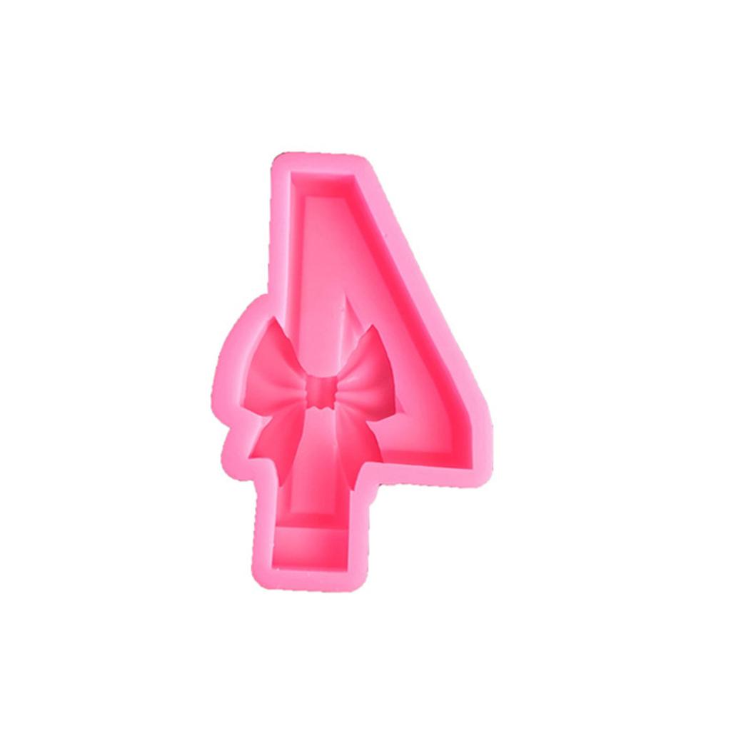 Bowknot Baking Molds Bow Number Silicone Mould Handmade Epoxy Resin Casting Molds DIY Cake Chocolate Decorating Tool