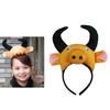 Animal Cosplay Accessory Set 3Pcs Costume Set Cow Ear Headband Bowtie Plush Tail Set Cosplay Party