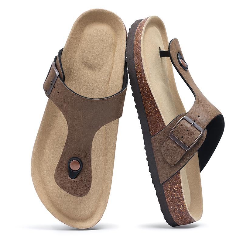 Fashion Kidmi Womens Flip Flop With Adjustable Straps Metal Buckle New Summer Retro Sandals PVC Fashion Slippers Outdoor Beach Slippers