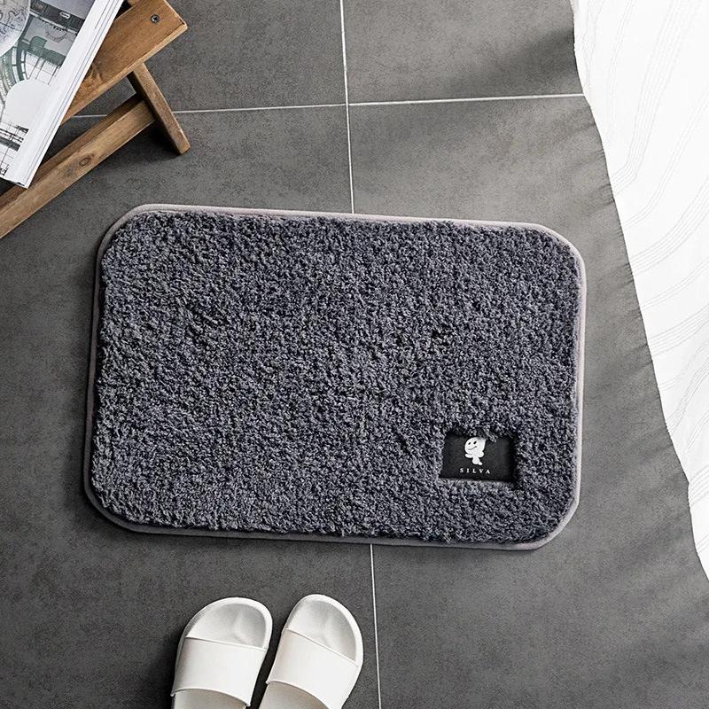Home Bath Mat Non-slip Bathroom Carpet Soft Coral Fleece Memory Foam Rug Mat Kitchen Toilet Floor Decor Washable 600x900mm