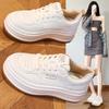 Leather little white shoes women's spring new flat-bottomed Korean version of versatile casual shoes popular thick-soled heightening women's shoes