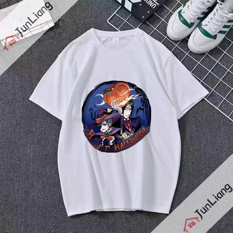 Japanese anime Black Butler cartoon comic mens Tshirt shortsleeved roundneck for streetwear menwomen clothing