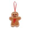 Gingerbread Man Ornaments Initial Alphabet Monogram Gingerbread Hanging Ornament Family Name Letter Xmas Tree Decor