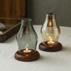Simple Style Glass Candle Holder Creative Ornament Candle Romantic Home Zen Retro Aromatherapy Windproof Glass Candle Holder