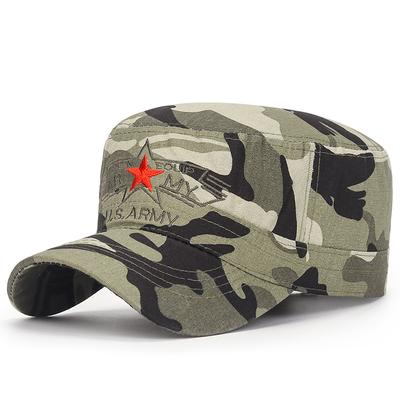Embroidered Camouflage Sun Protection Flat Top Hat A Fashionable and Versatile Sun Protection Hat for Spring and Autumn