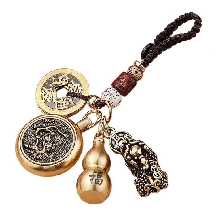 Universal Car Interior Hanging Pendant Lucky Charm Vintage Keychain Pendant Decoration Handmade Animal Themed Craft