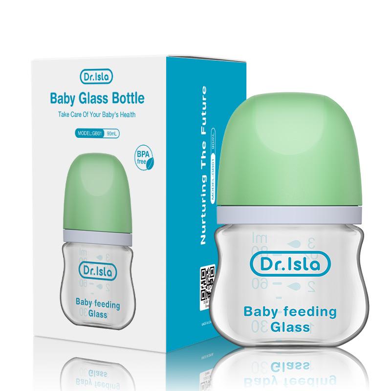 

Baby Glass Bottle Durable Newborn Milk Bottle Portable Anti Bloating Baby Feeding Bottle For Baby 0-6 Month 80/160ml