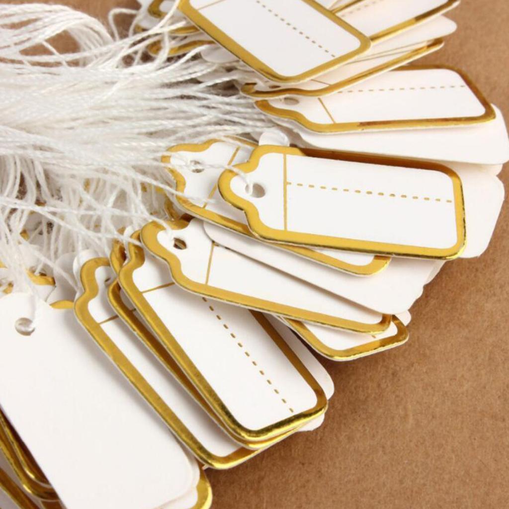 Jewellery Labeling Price Tag Set Paper Blank Display Marking Tags with String for Earrings Necklaces