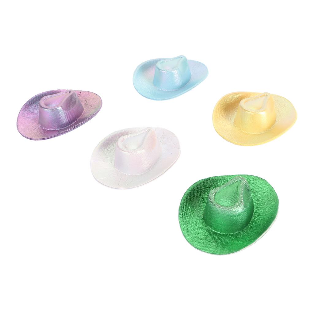 5pcs Mini Cowboy Hat Cute Decorative Miniature Cowboy Hat Multipurpose Dollhouse Hat for Pet Wine Bottle