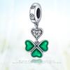 Charms Copper  Three-Hearted Leaf Pendant Beads Fit Charms Plata  Original Bracelet Beads Women Jewellery Making