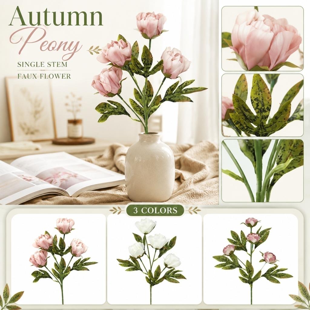 Single Stem Artificial Flower Fall Fake Flowers for Home Decor