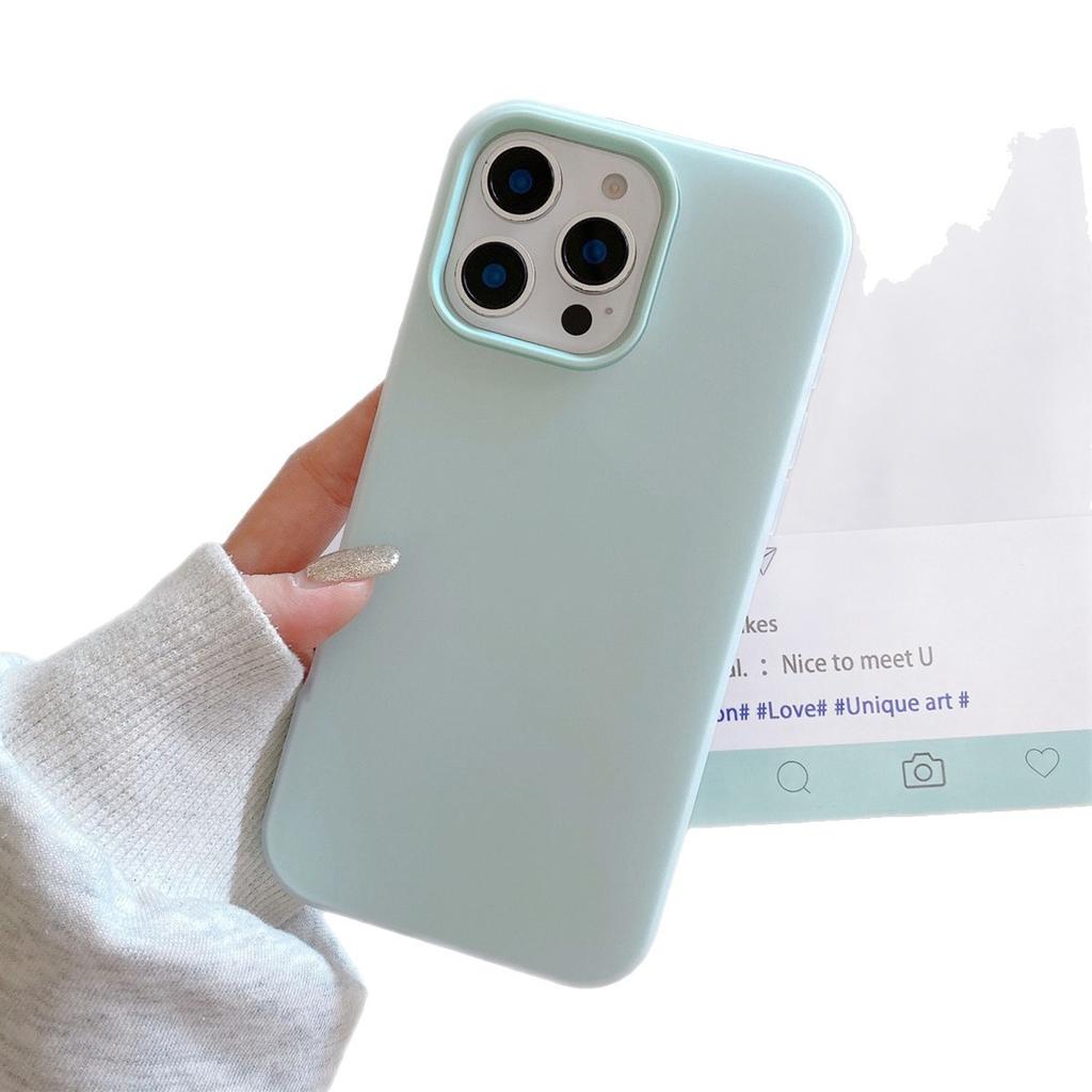 Jelly 2-in-1 Mobile Phone Case for Apple 15pro Mobile Phone Protective Cover All-inclusive Protective Case 2-in-1 Solid Color Simple