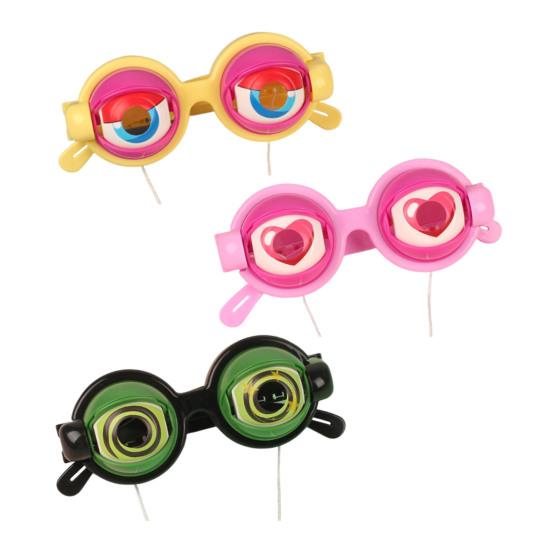 Crazy Eyes Googly Glasses Toy Winking Glasses with Pull-String Blinking Action Fun Novelty Prop for Kids Party Stage Performance