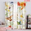 2pcs,2D Plane Printing Contemporary Curtains Hummingbird Blossom Polyester (without Rod) Decorations Inside Perfect for Living