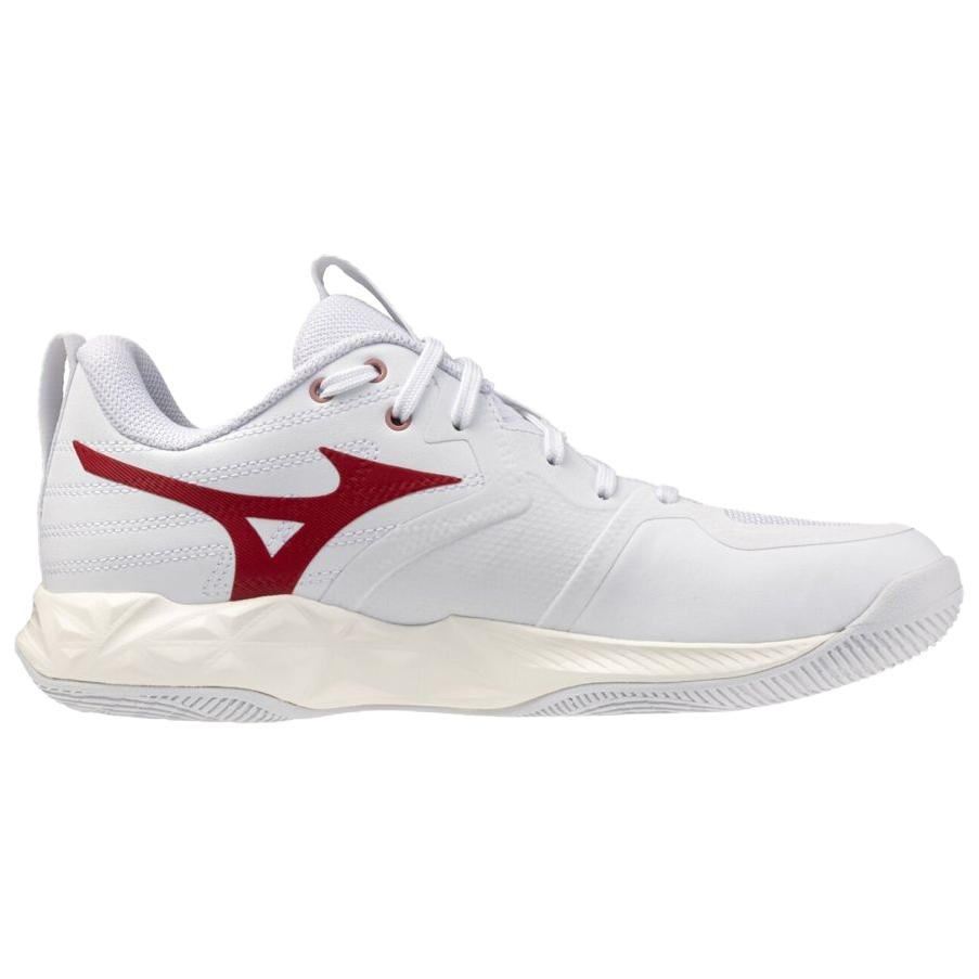 Mizuno Wave Momentum Pro Comfortable Durable Supportive Low-Top Volleyball Shoes Women sneaker White Red V1GC254073