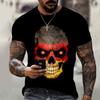 Cross-border Summer Short-sleeved 3DT-shirt Men's Skull Print Hip-hop Crew Neck T-shirt Sports Casual Top