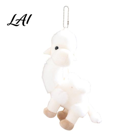 Backpack Accessory Plush Camel Bag Charm Stuffed Pendant with Bead Portable Chain Animal Plushie Handbags Purse Hanging Decoration Decorative