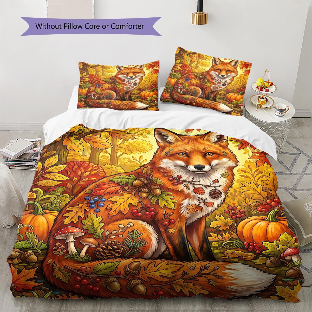 

Floral Art Animals Pattern Bedding,Quilt Set Quilt Cover Pillowcase Home Birthday Gift (1 * duvet cover + 2 * pillowcase, without core) 135x200cm