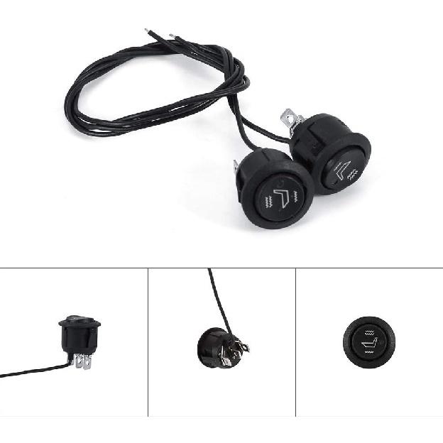 Aramox Universal Round Seat Heater Switch, Hi Low Heat Control, Black, Manual Operation