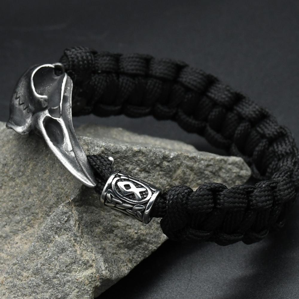 Roestvrij Staal Viking Odin Raaf Schedel Armband Mannen Vrouwen Gotisch Diy Valkut Teiwaz Kralen Wicca Sieraden Accessoires