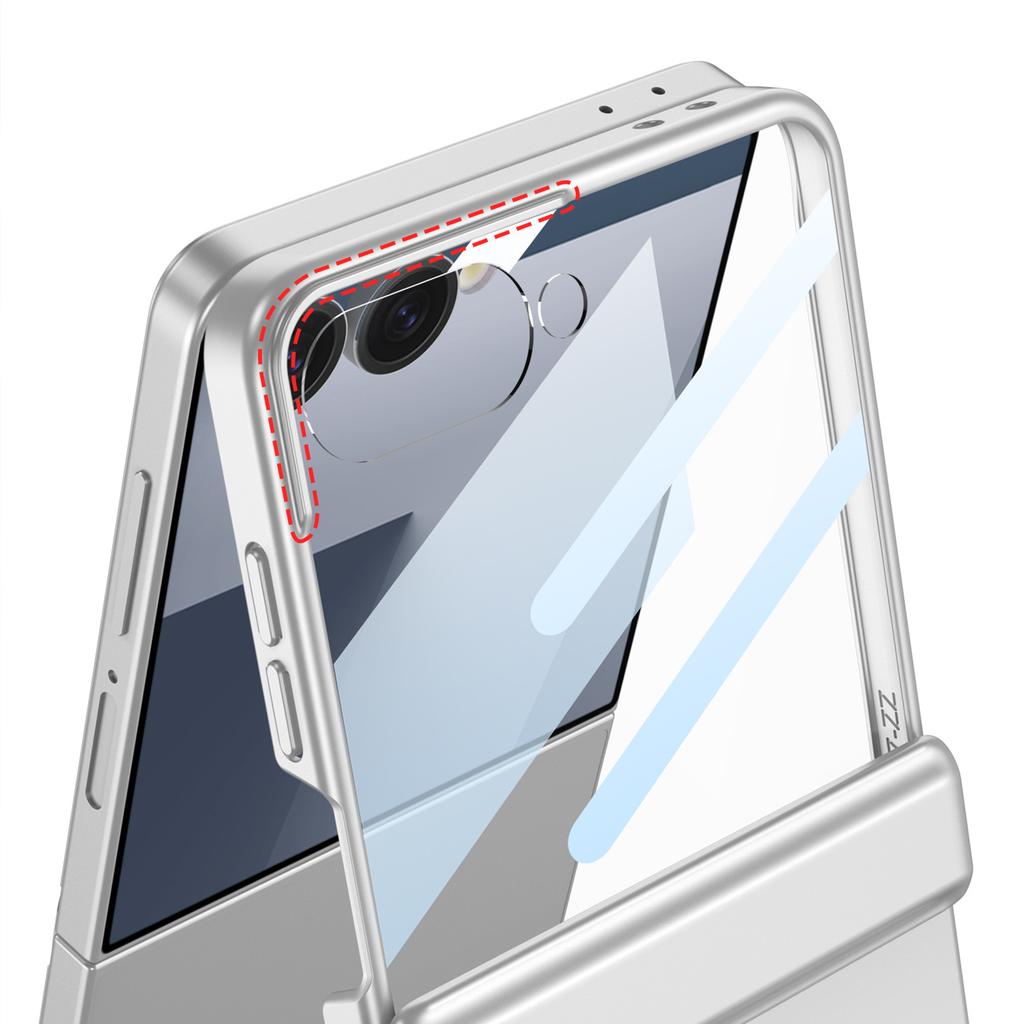 Samsung ZFlip7 Mobile Phone Case Folding Ultra Thin Anti Fall Flip7 Wireless Nickel Ring Magnetic Case Film