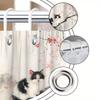Black And White Shower Curtain With Kitten And Cherry Blossom Pattern, Machine Washable Polyester Fabric, Bathroom Decoration.