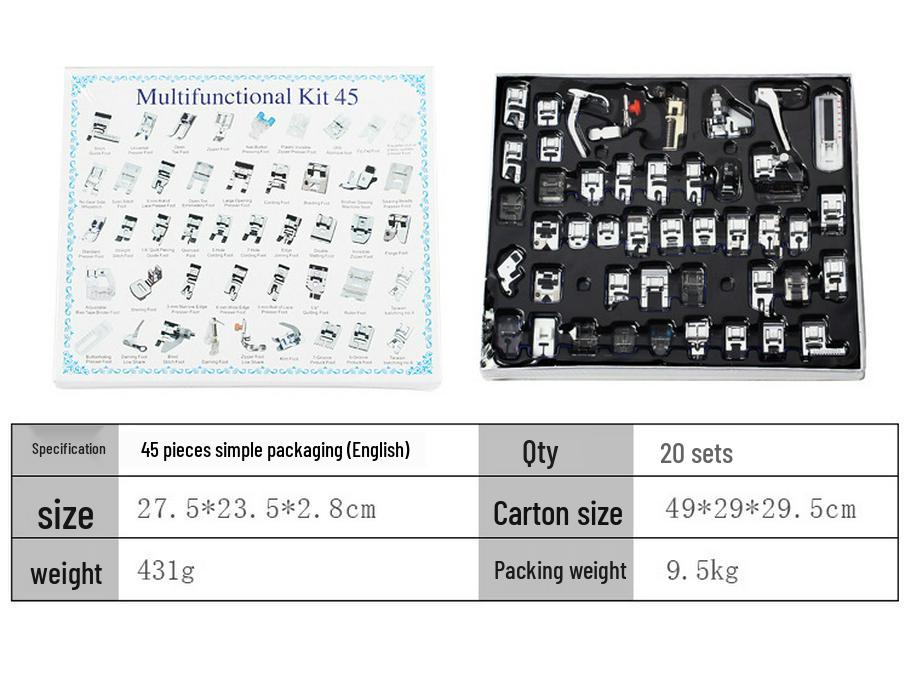 Multifunctional Sewing Machine Presser Foot Set: 32, 42, 48, 52, 62, 72 Pcs