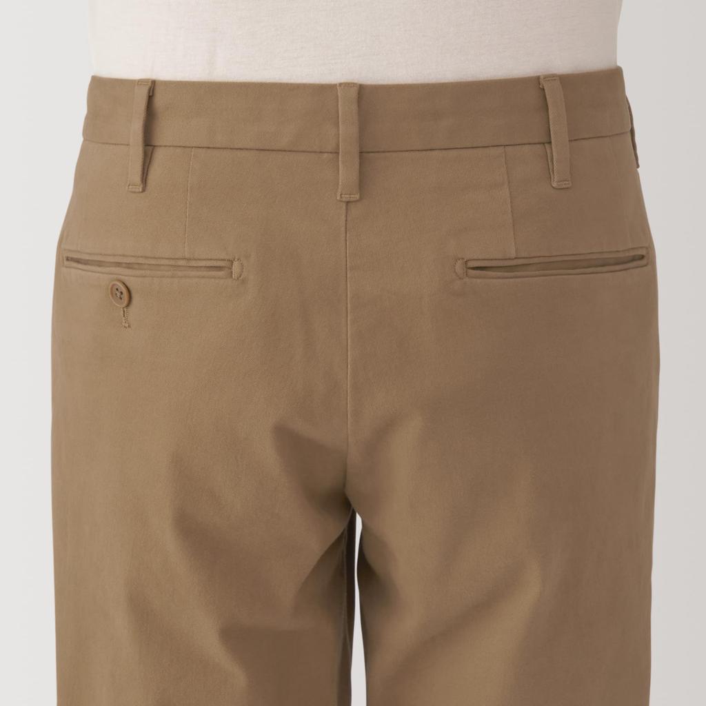MUJI Men's Warm Cotton Brushed Chino Slim Pants, Dark Beige, Size 82, AE0XZA4A