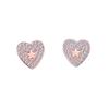 Sweet Love Heart Sparkle Peach Heart Student Earrings Girl Earrings Hundred with Girlfriends